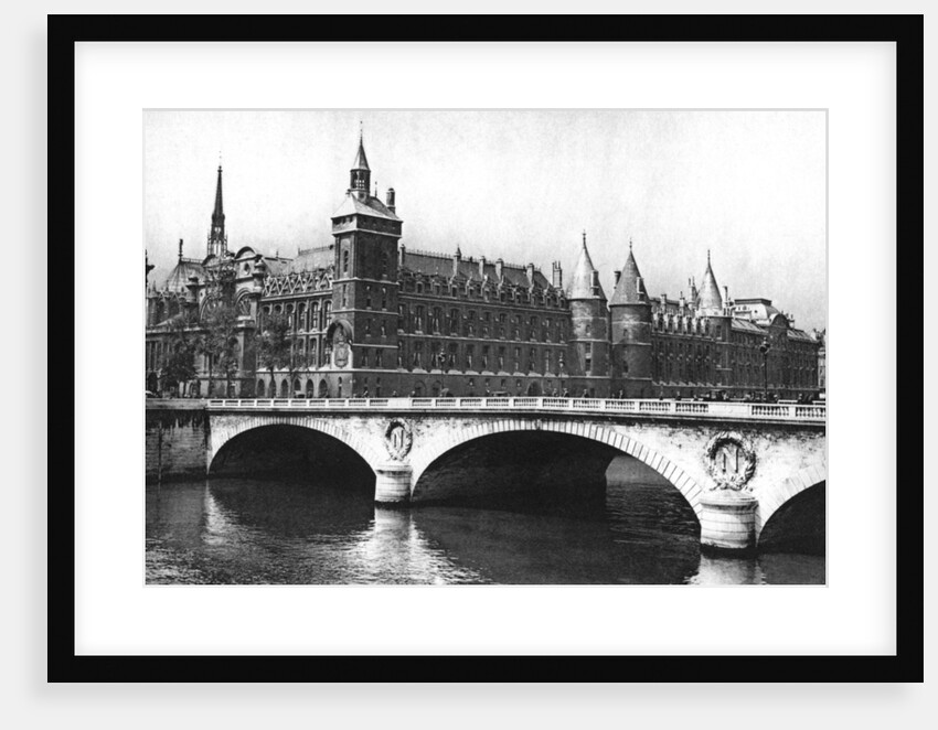 View of the Courts of Justice and the Pont Neuf from the River Seine, Paris by Ernest Flammarion