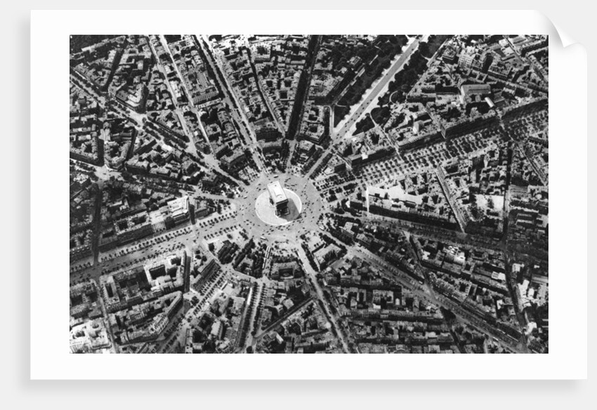 A bird's eye view of the Place de L'Etoile and the Arc de Triomphe, Paris by Ernest Flammarion