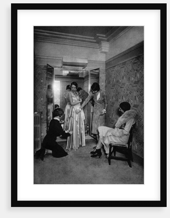 Trying on a dress at a great dressmakers, Paris by Ernest Flammarion