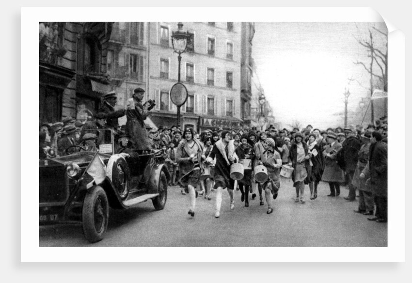 Walking match of midinettes, Paris, St Catherine's Day by Ernest Flammarion