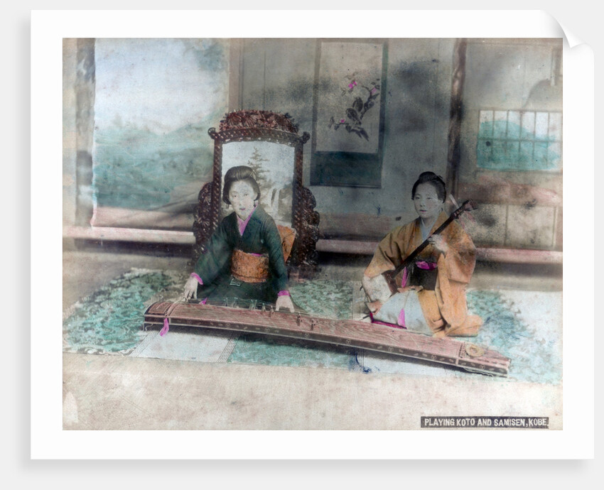 Japanese music: women playing Koto and Samisen, Kobe, Japan by Anonymous
