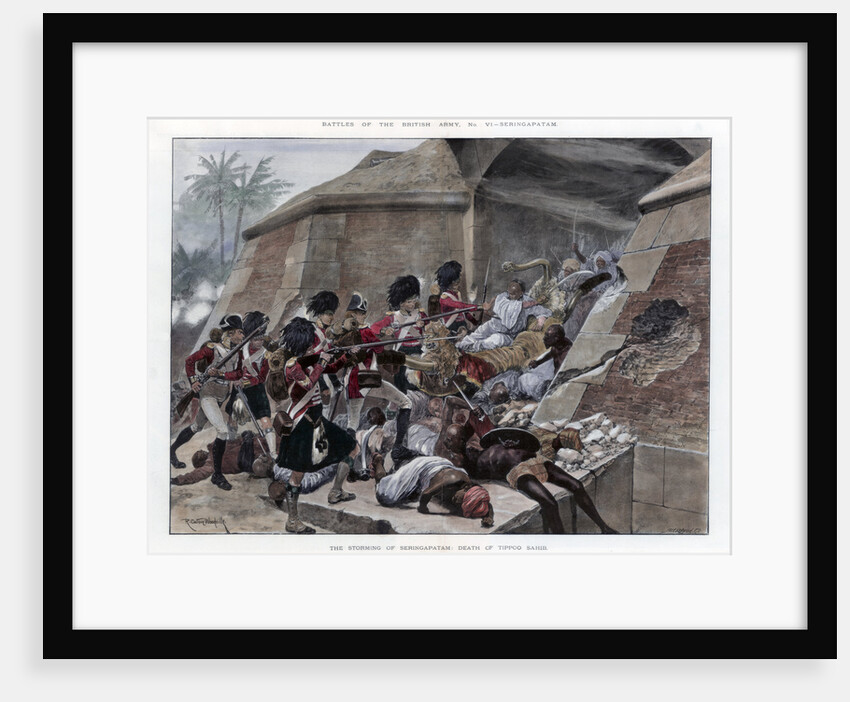 The storming of Seringapatam resulting in the death of Tippu Sultan by Richard Caton Woodville II