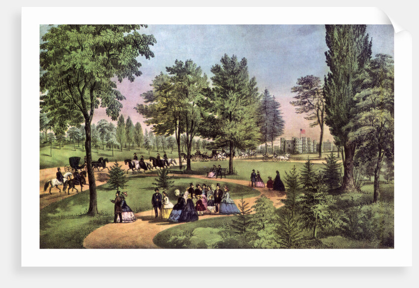 The Drive, Central Park by Currier and Ives