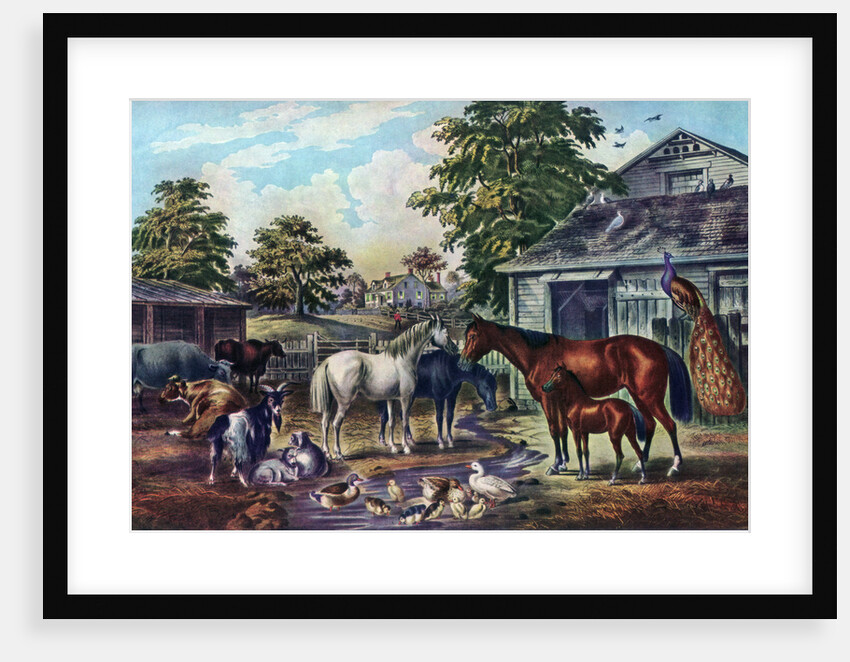 American Farm Yard in the Morning by Currier and Ives
