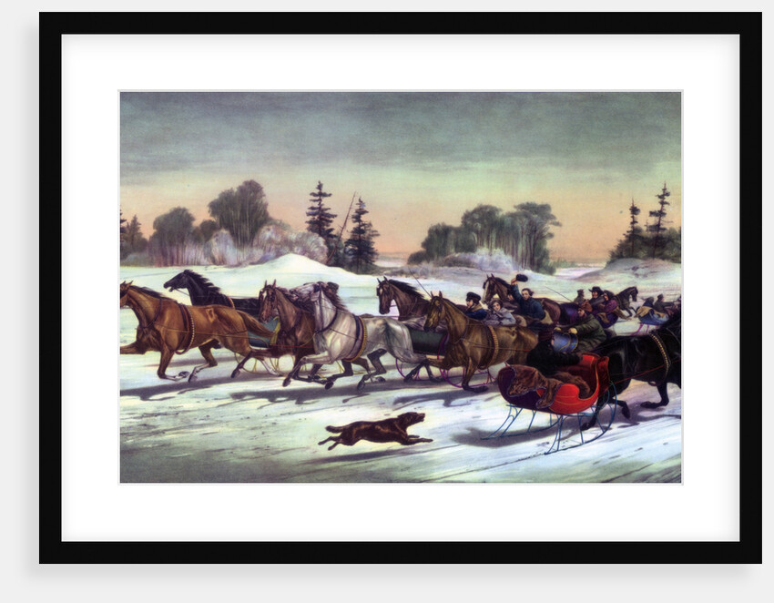 Trotting Cracks on the Snow by Currier and Ives