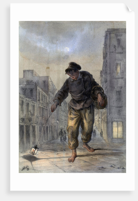 Man with a lamp by Anonymous