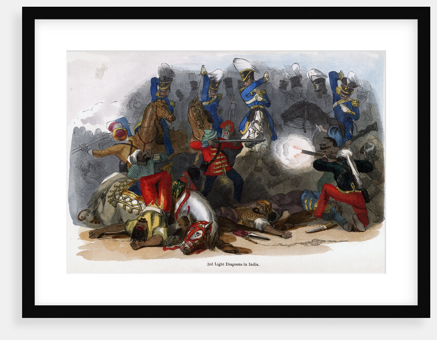 British 3rd Light Dragoons in action in India by Anonymous