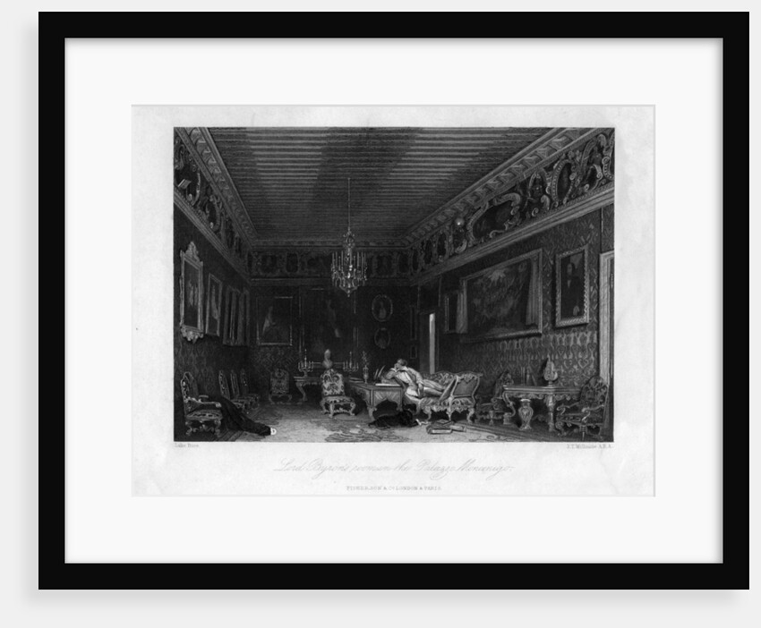 Lord Byron's room in the Palazzo Moncenigo, Venice, Italy by James Tibbitts Willmore
