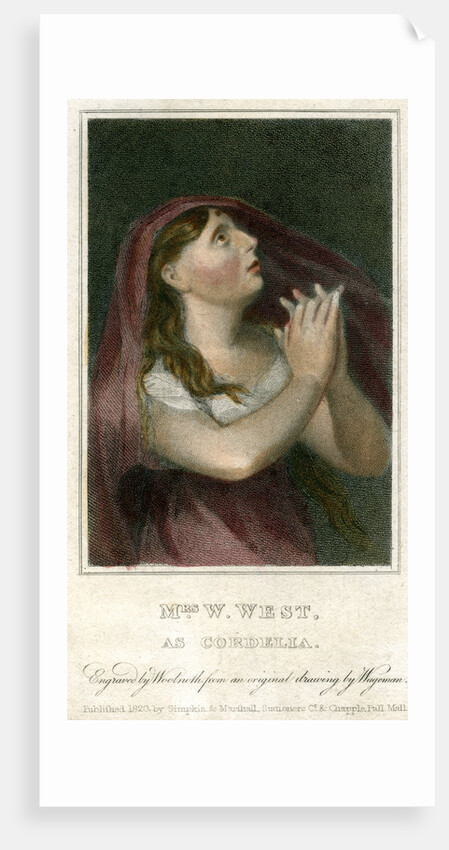 Mrs W West as Cordelia by Thomas Charles Wageman