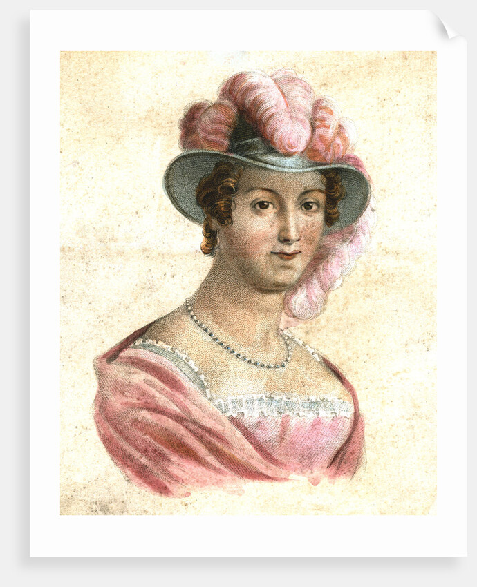 Portrait of a woman in a feathered hat by Anonymous