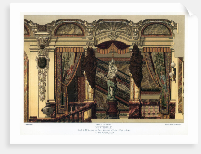 The vestibule of the Hotel de Mt Menier, Paris, France by G Sanier