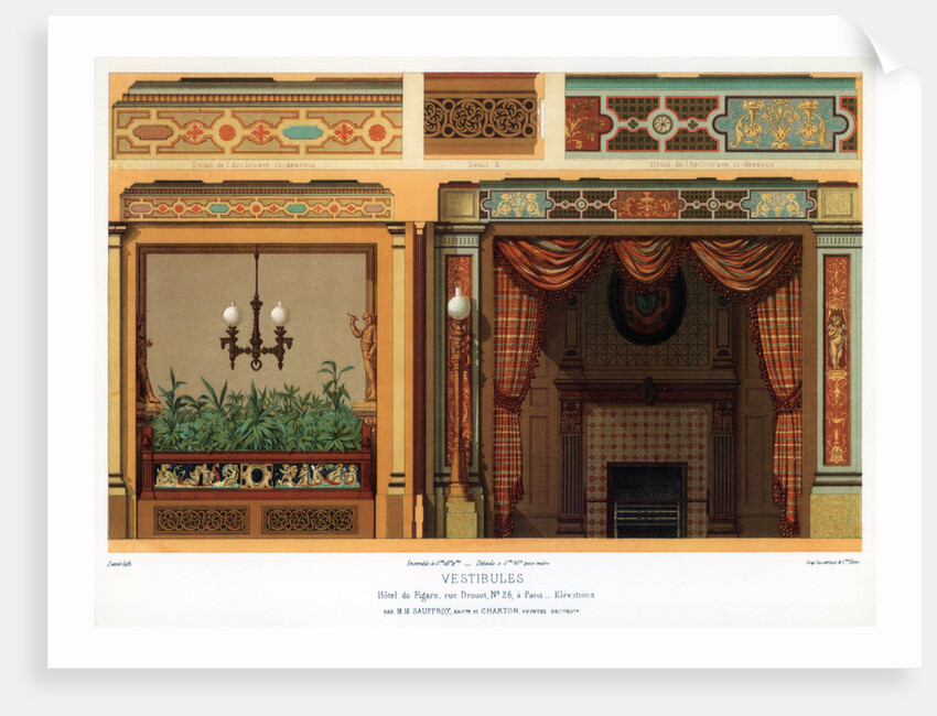 The vestibule of the Hotel du Figaro, Paris, France by G Sanier