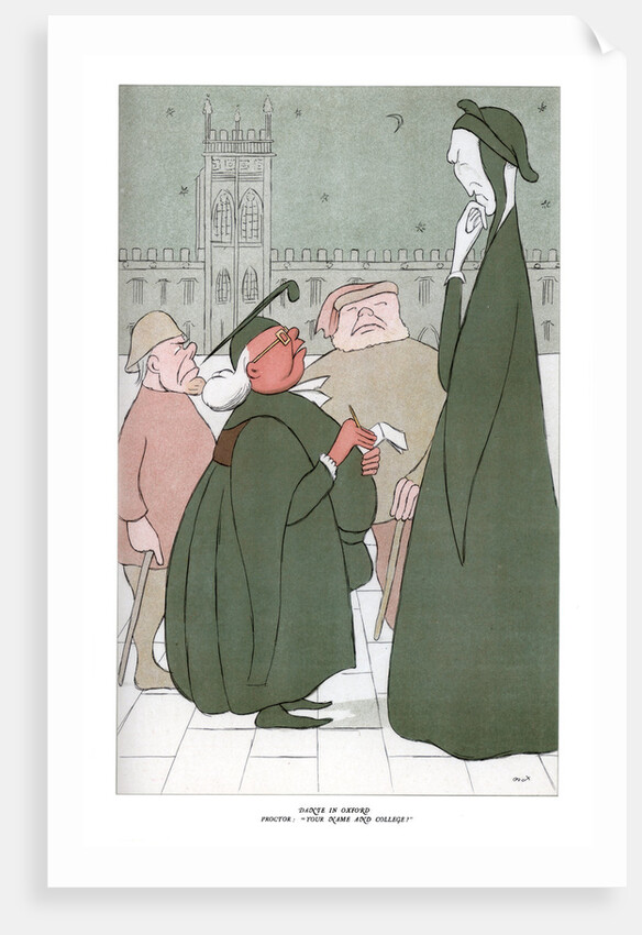 Dante in Oxford; Proctor: 'Your Name And College?' by Max Beerbohm
