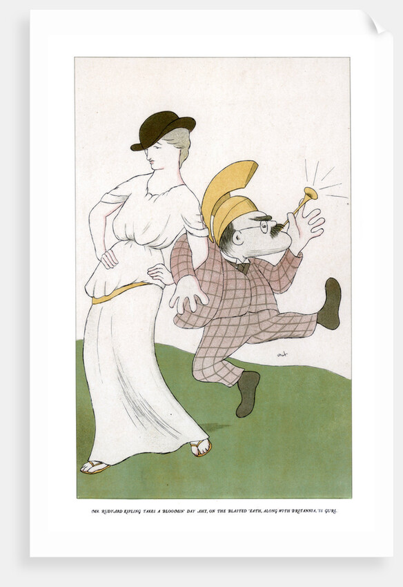 'Mr Rudyard Kipling takes a bloomin day aht, on the blasted 'eath... by Max Beerbohm