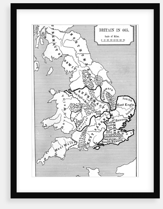 Map of Britain in 665 by Anonymous