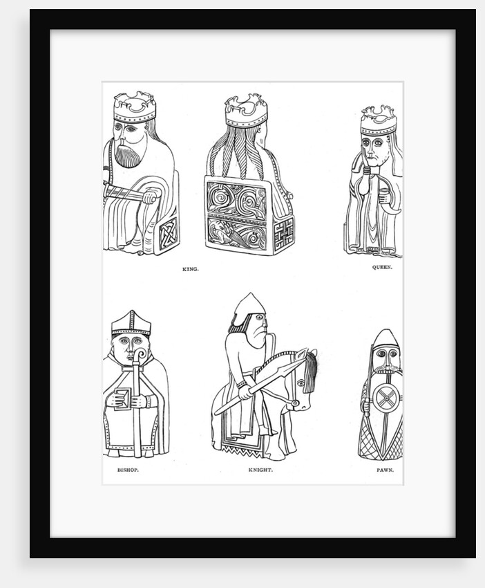 Bone chessmen of Scandinavian design by Anonymous