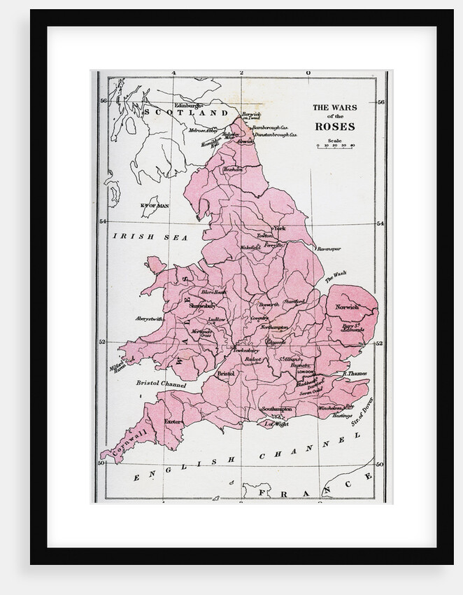 Map of the Wars of the Roses by Anonymous