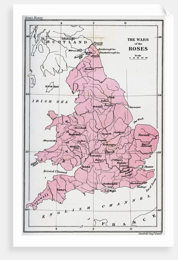 Map of the Wars of the Roses by Anonymous