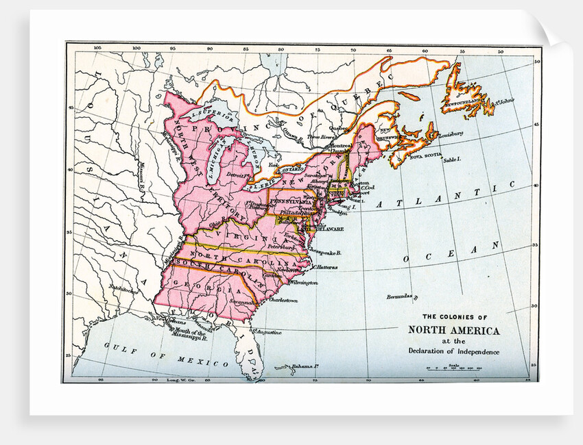 The colonies of North America at the declaration of independence by Anonymous