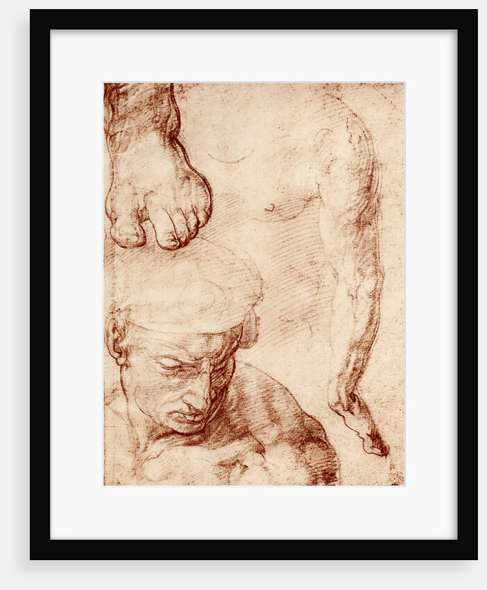 Studies for the figure of the cross-bearer in the Last Judgement, Sistine Chapel by Michelangelo Caravaggio