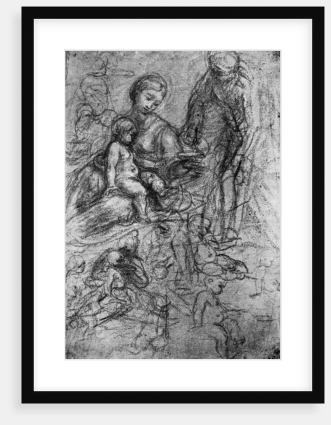 Sketches for a 'Holy Family', by Allegri Da Correggio by Correggio