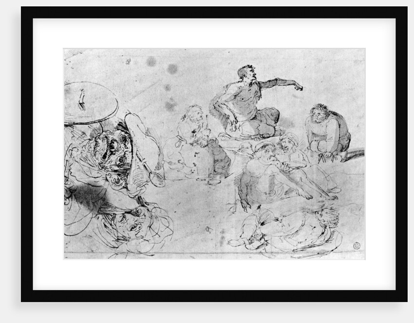 A page of sketches, attributed to Jerome Bosch by Hieronymus Bosch