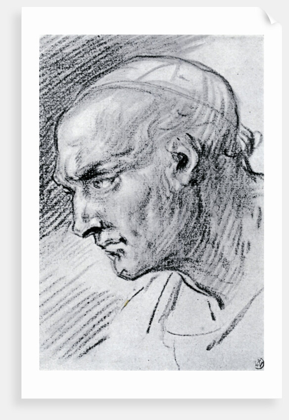 Study of a head by Jean-Antoine Watteau