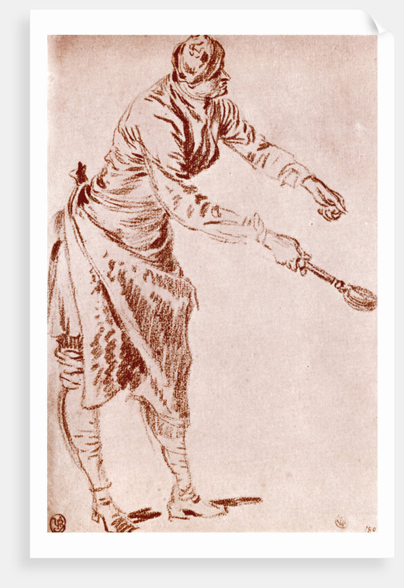 A study in Sanguine by Jean-Antoine Watteau