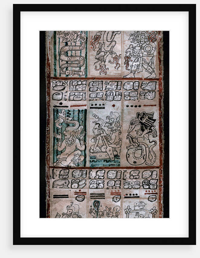 A page from the Dresden codex, Maya manuscript by Anonymous