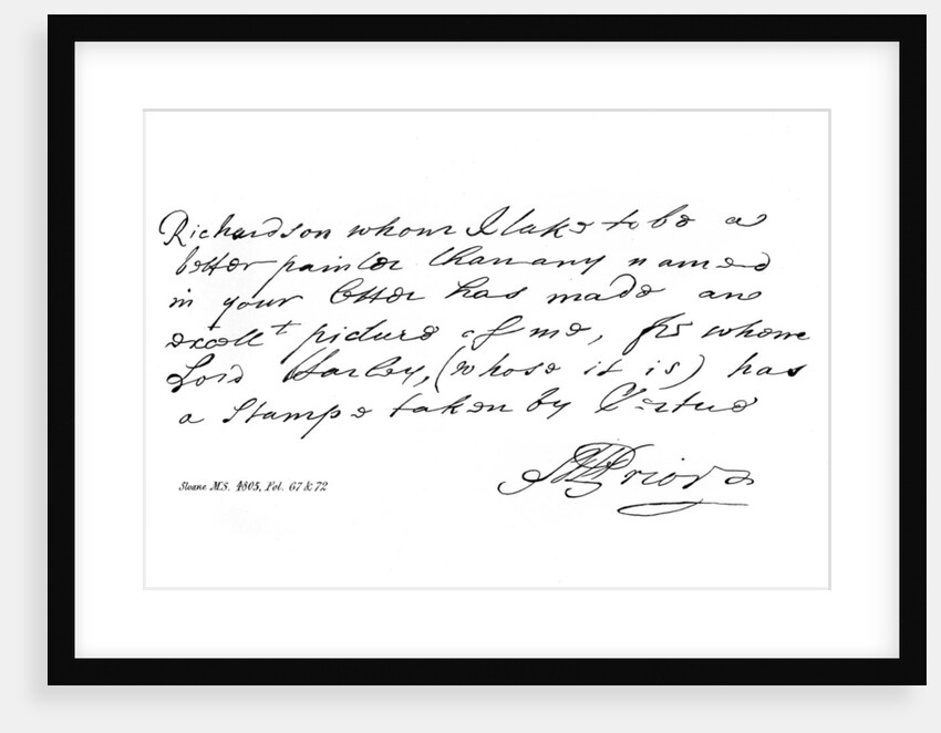 Part of a letter from Matthew Prior the poet by Matthew Prior