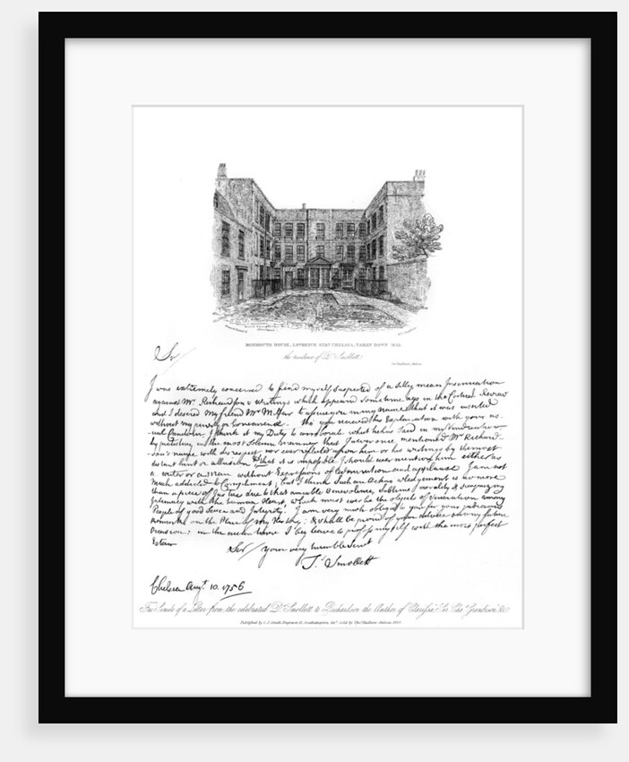 A letter from Dr Smollett to Samuel Richardson by Tobias George Smollett