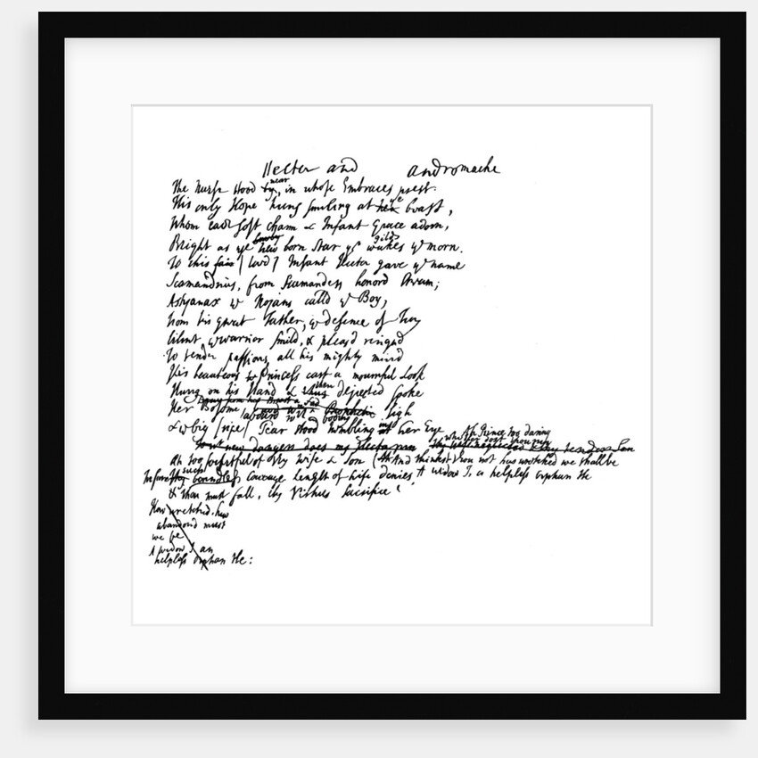 An extract from the original manuscript of Pope's translation of Homer by Anonymous