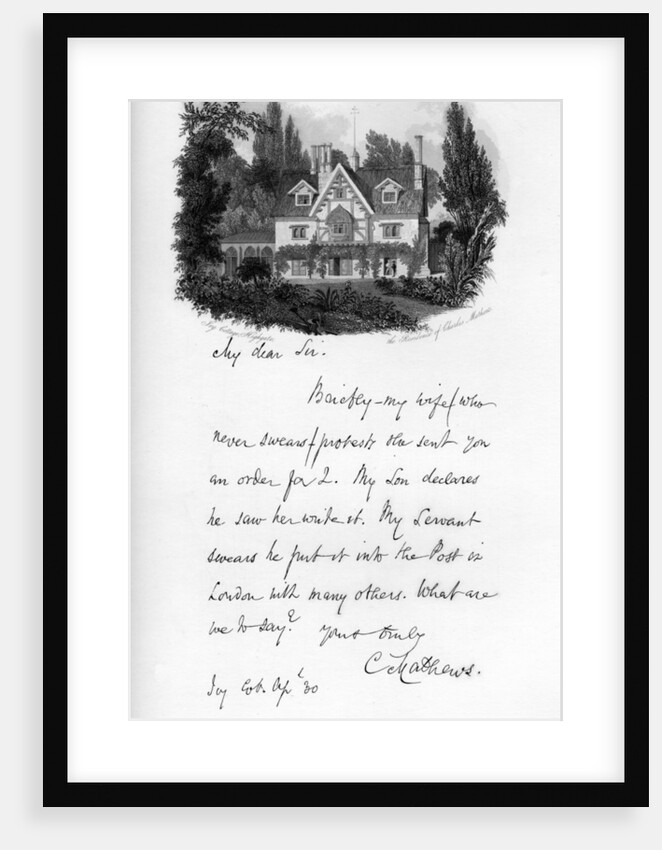 Ivy Cottage, Highgate, residence of Charles Mathews by Anonymous