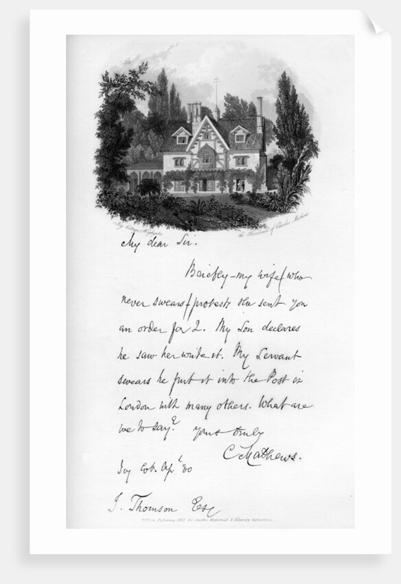 Ivy Cottage, Highgate, residence of Charles Mathews by Anonymous