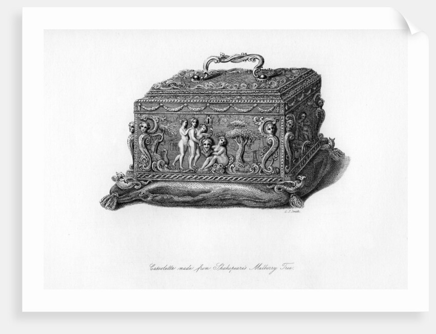 Carved cassolette made from the wood of Shakespeare's mulberry tree by C J Smith