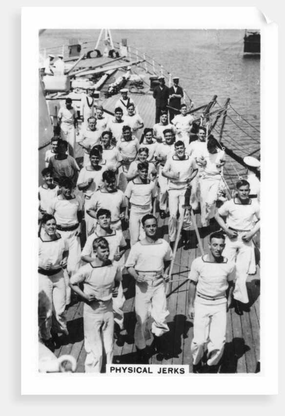 Physical jerks; exercise on board HMS Devonshire by Anonymous