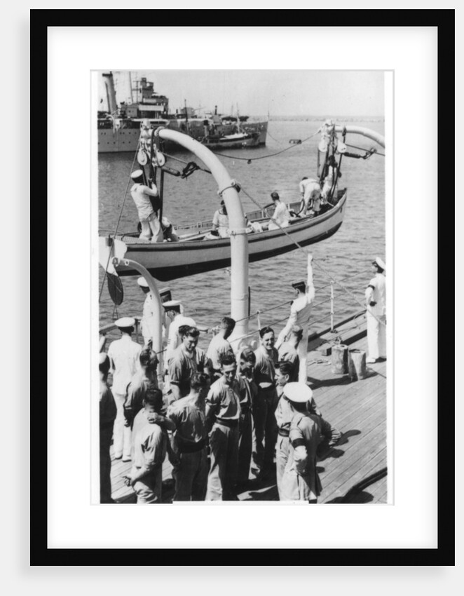 Lowering a boat, HMS Devonshire by Anonymous