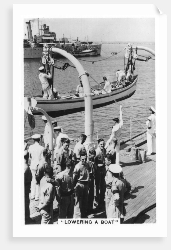 Lowering a boat, HMS Devonshire by Anonymous