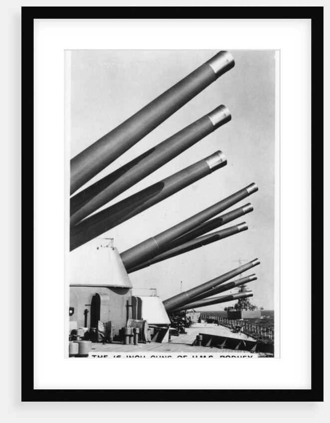 The 16 inch guns of the battleship HMS Rodney by Anonymous
