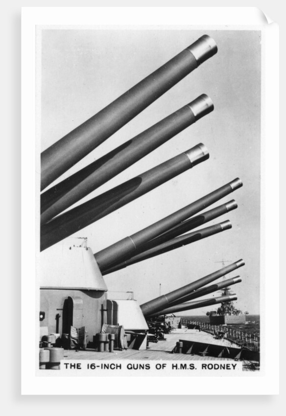 The 16 inch guns of the battleship HMS Rodney by Anonymous
