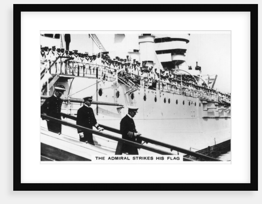 The admiral striking his flag, HMS Warspite by Anonymous