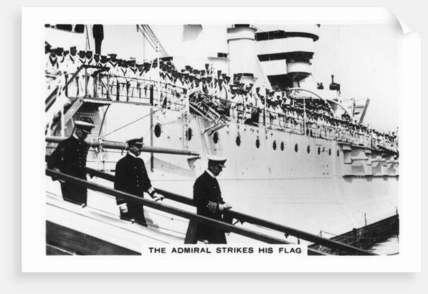 The admiral striking his flag, HMS Warspite by Anonymous