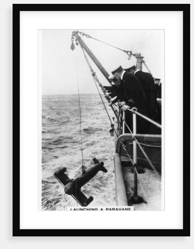 Launching a paravane from the battleship HMS Rodney by Anonymous