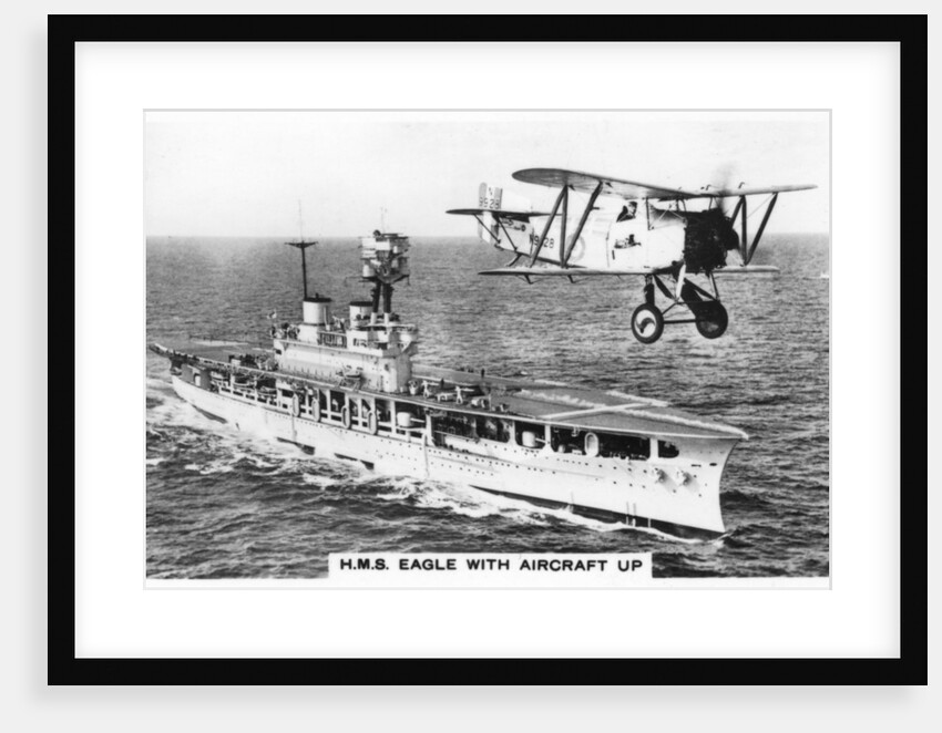 The aircraft carrier HMS Eagle and a Fairey Flycatcher aircraft by Anonymous