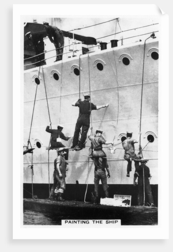 Painting the hull of a ship by Anonymous