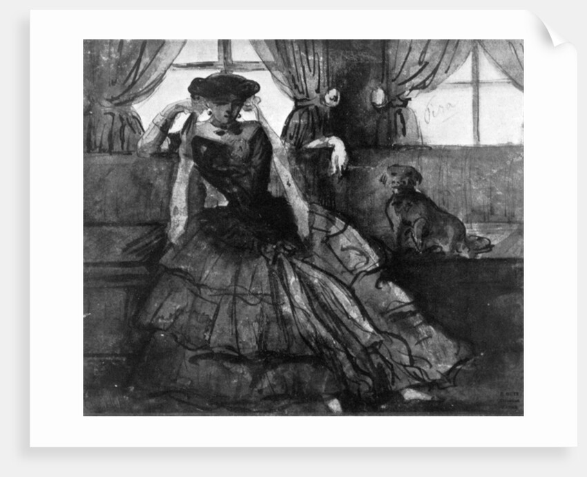 A Lady with her Dog by Constantin Guys