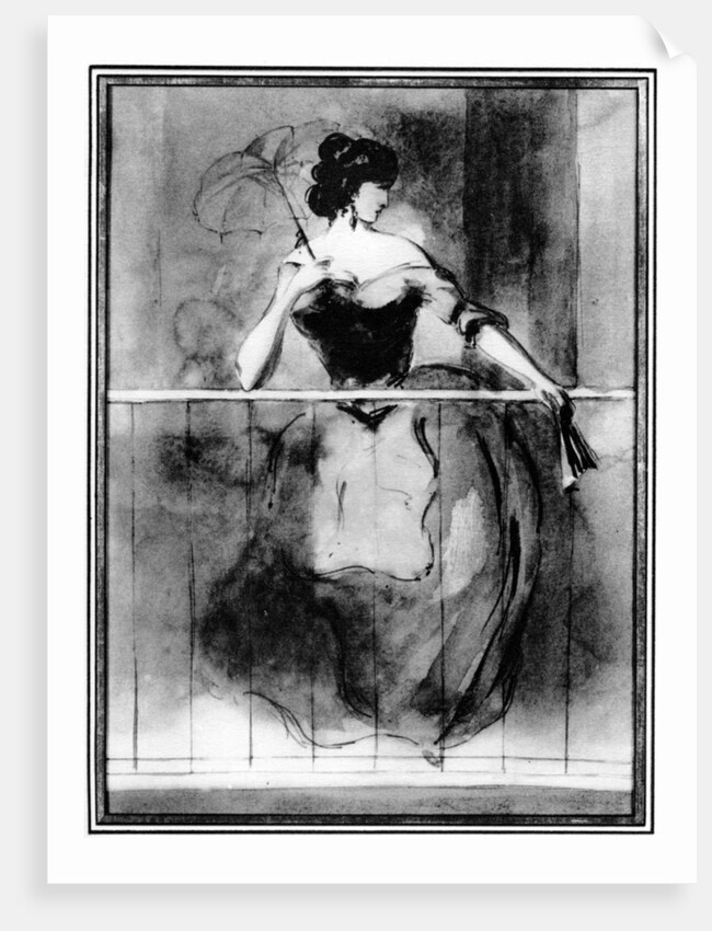Lady at a Balcony by Constantin Guys