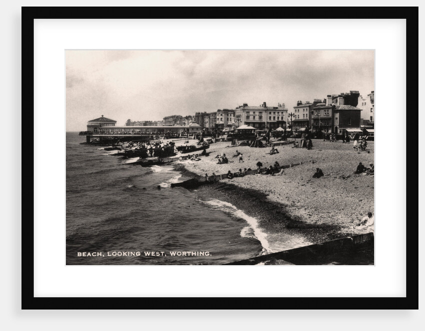 Beach, looking west, Worthing, Sussex by Anonymous