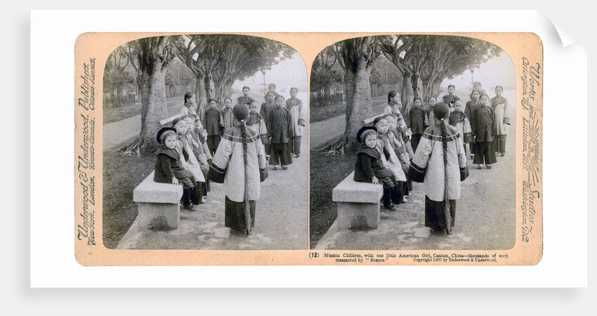 Mission children, with one little American girl, Canton, China by Underwood & Underwood