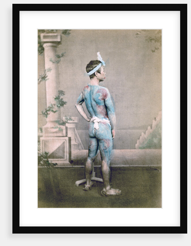 Tattooed Japanese groom (betto), Japan by Felice Beato